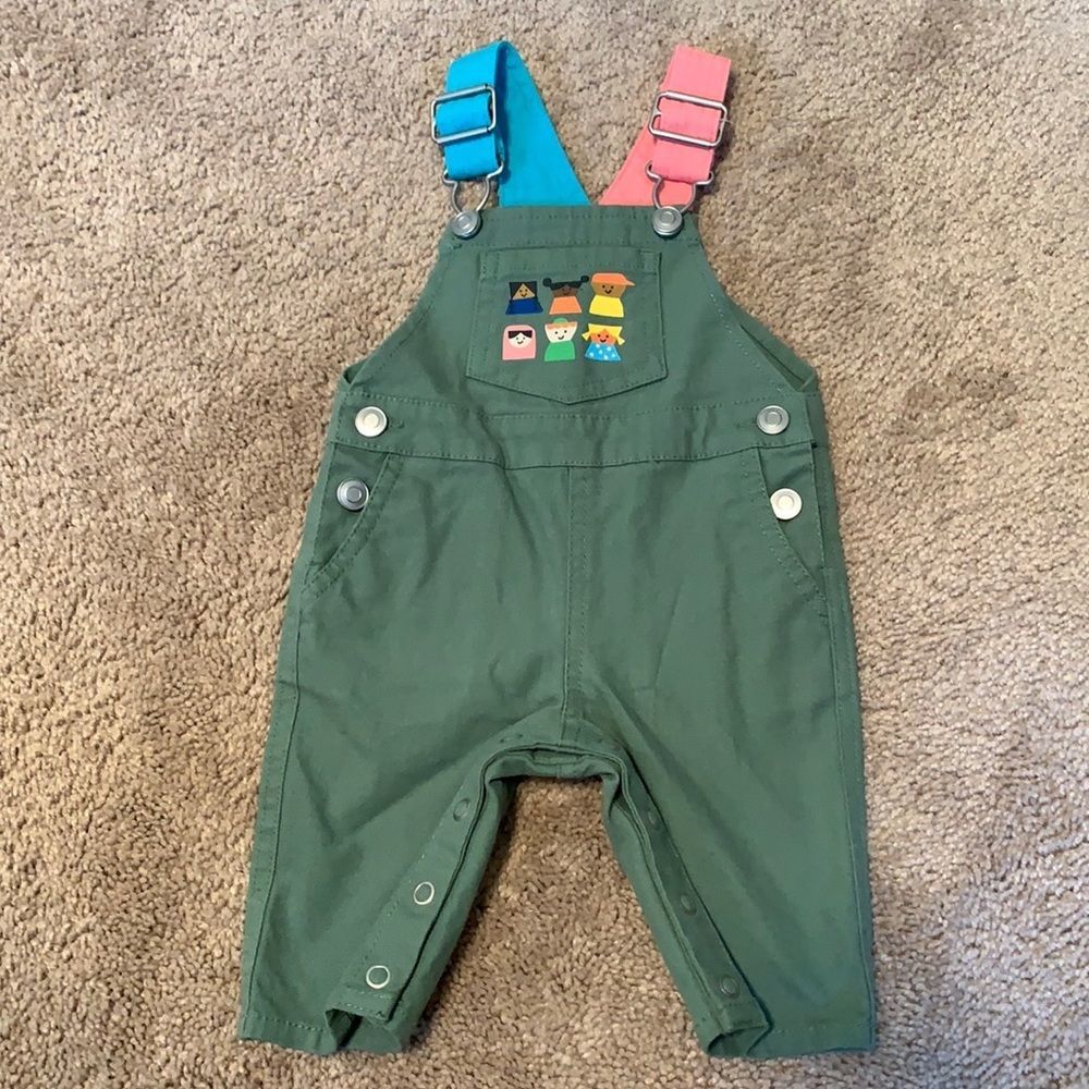 Christian Robinson x Target Olive Green Overalls Sz 0-3 M